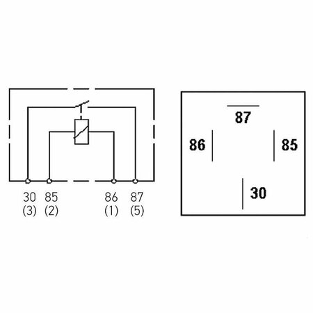 HELLA Relay 12V 40A Spst, 933332101 933332101